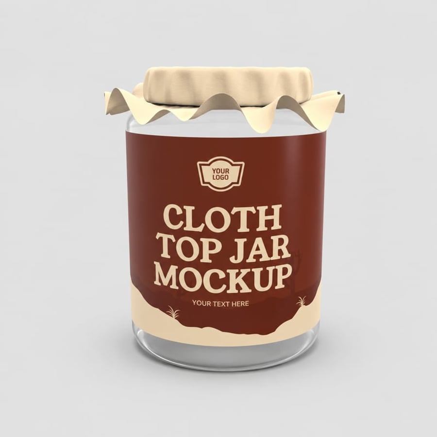 Cloth Top Glass Jar