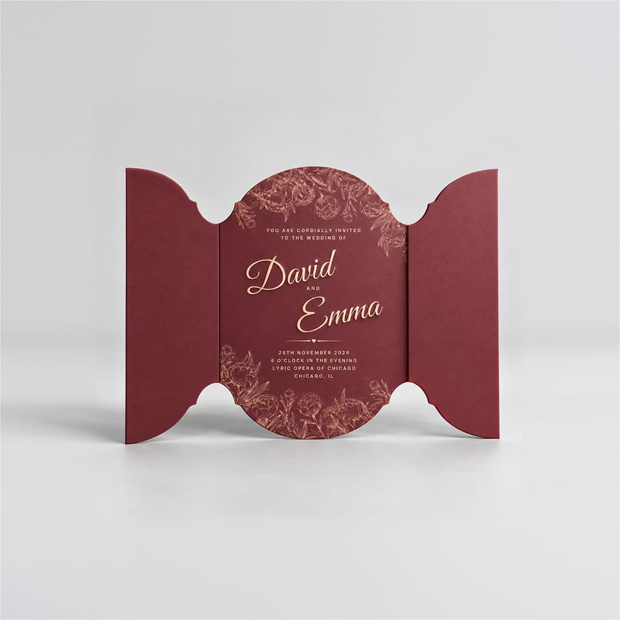 Custom Shape Wedding Card